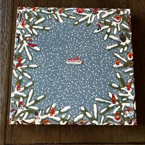 Hermes Festive Blue and White Holiday Sleeve with Scarf Box